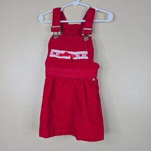 Healthtex vintage 80s overall red corduroy dress size 3t
